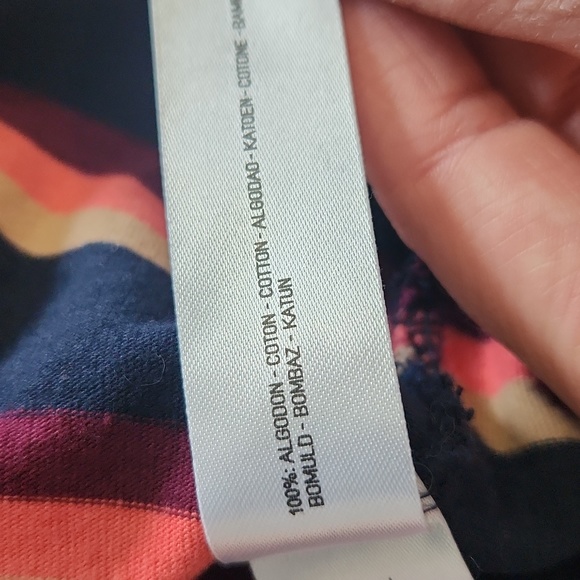 Denim & Flower Striped Crew Neck Tee, Large - Picture 7 of 8